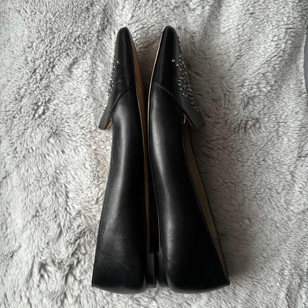 Michael Kors Women's Black Almond Toe Flat Shoes with Studded Design - Picture 4 of 8